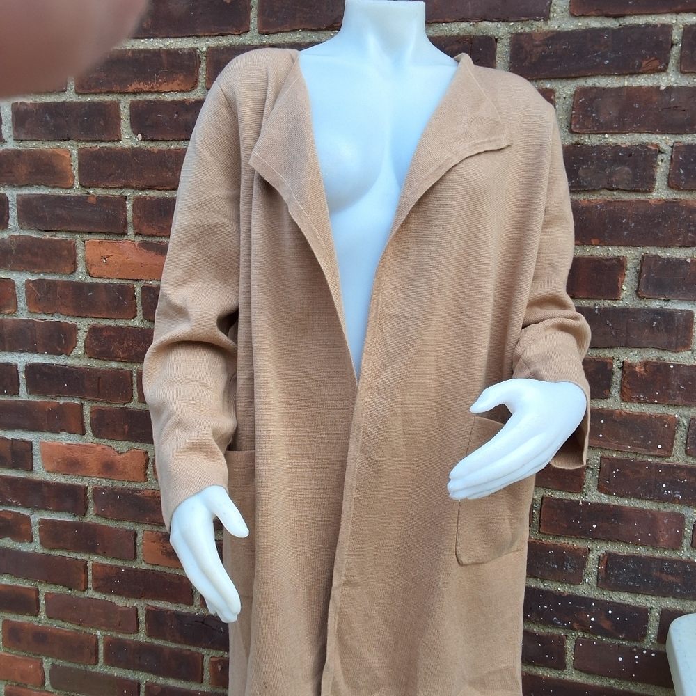 J, Crew Transitional Open Natural Open Cardigan M - image 3